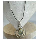 925 Silver Orbital Moonstone Pendant Necklace