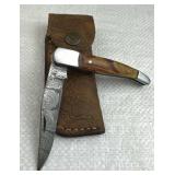 Damascus Steel Fixed Blade Knife w/ Sheath