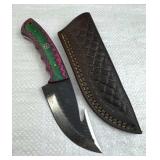 Damascus Steel Fixed Blade Knife w/ Sheath