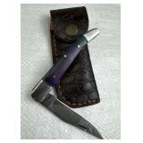 Damascus Steel Fixed Blade Knife w/ Sheath