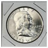 1962 Franklin Silver Half Dollar, BU 90% Coin