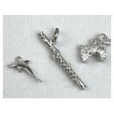 925 Silver 3  Charm Set