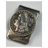 1900 Morgan Silver Dollar in 925 Silver Money Clip