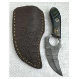 Damascus Steel Fixed Blade Knife w/ Sheath