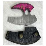 Damascus Steel Fixed Blade Knife w/ Sheath