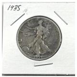1935 Walking Liberty Silver Half Dollar, US 90%