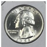 1959 Silver Washington Quarter, Gem BU 90%