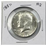 1968-D JFK 40% Silver Half Dollar, US w/ Luster
