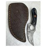 Damascus Steel Fixed Blade Knife w/ Sheath