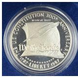 1987 Silver Proof Constitution $1 Coin, US 90%