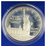 1986 Silver Proof Ellis Island $1 Coin, US 90%