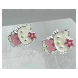 925 Silver Petite "Hello Kitty" Post Earrings
