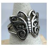 925 Silver Openwork Butterfly Ring
