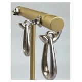 925 Silver Dangle Double Hoop Post Earrings