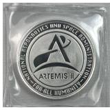 1oz Silver NASA Artemis II Round .999 BU NEW