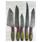 (5) Damascus Steel Chef