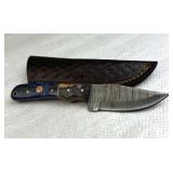Damascus Steel Fixed Blade Knife w/ Sheath