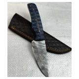 Damascus Steel Fixed Blade Knife w/ Sheath