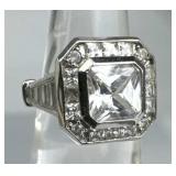 925 Silver Vnitage Multi-Shape Cubic Zirconia Ring