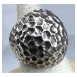 925 Silver Hammered Dome Ring