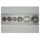 1959 Canada Mint Silver Coin Set, 25c Cameo