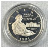 1993 Silver PF James Madison Half Dollar 90%
