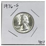 1976-S Silver Drummer Boy Quarter, US 40%