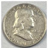 1951-D Franklin Silver Half Dollar, US 90% Coin