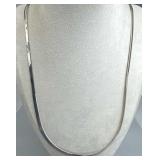 925 Silver Italy Bright Herringbone Chain Necklace