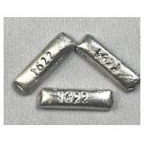 (3) 4g+ Silver Atocha Shipwreck Style Mini Ingots