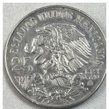 1968 Mexico Silver 25 Pesos Olympics .720