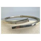 925 Silver Dyadema Bypass Front Open Hinged Bracel