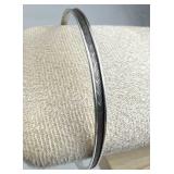 925 Silver Thin Wavy Texture Shadowbox Bangle Brac