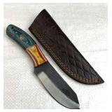Damascus Steel Fixed Blade Knife w/ Sheath