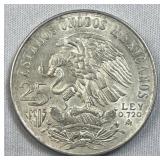 1968 Silver Mexico 25 Pesos Olympics .720
