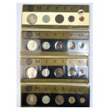 (4) 1960s Mexico Type Coin Sets w/ 10% Silver