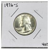 1976-S Silver Drummer Boy Quarter, US 40%