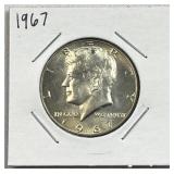 1967 JFK 40% Silver Half Dollar, Uncirc/Toned