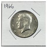 1966 JFK 40% Silver Half Dollar, US 50c Coin