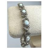 Opal & Zirconia Floral Tennis Bracelet