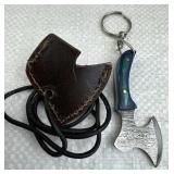 Damascus Steel Fixed Blade Mini Axe w/ Sheath