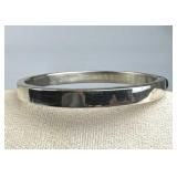 925 Silver Wide Oval Hinged Bangle Bracelet