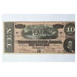 1864 Confed. States of America $10 Blue Back
