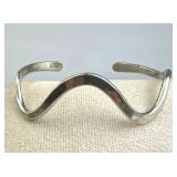 925 Silver Wavy Cuff Bracelet