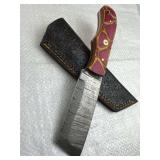 Damascus Steel Fixed Blade Knife w/ Sheath