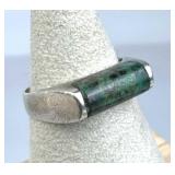 925 Silver Mexico Vintage Apatite Inlay Ring
