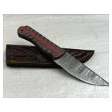 Damascus Steel Fixed Blade Knife w/ Sheath