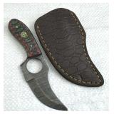 Damascus Steel Fixed Blade Knife w/ Sheath