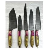 (5) Damascus Steel Chef