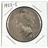 1923-S Peace Silver Dollar, US $1 Coin, 90%